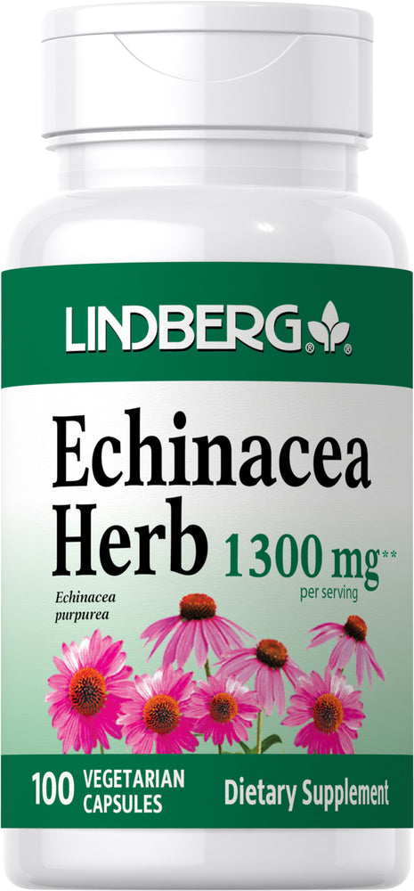 Echinacea hierbas 1300 mg (por porción) 100 Cápsulas vegetarianas     