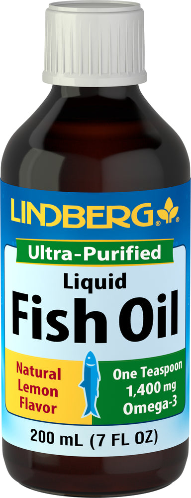 Fish Oil Liquid (Natural Lemon), 1400 mg, 7 fl oz (200 mL) Bottle