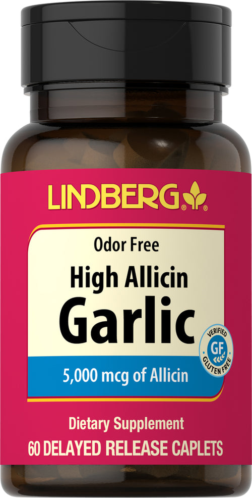 Garlic High Allicin (Odor Free), 5000 mcg, 60 Delayed Release Caplets