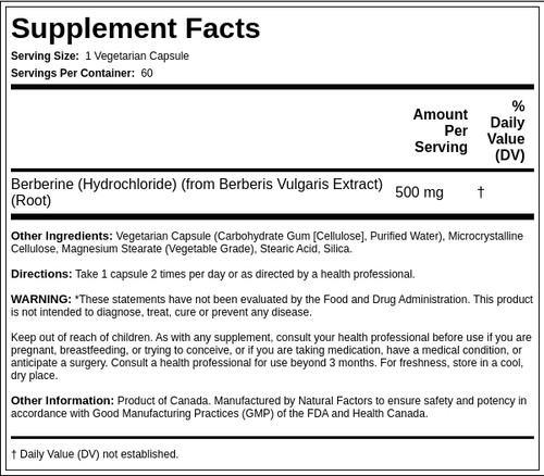 Berberina WellBetX 500 mg 60 Cápsulas vegetarianas     