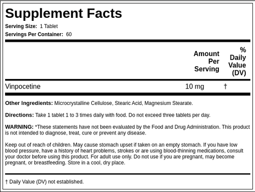 Apovincaminato de etilo 10 mg 120 Tabletas     