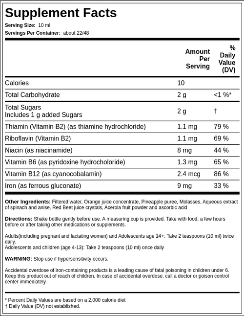 Flora Hierro + Hierbas con complejo de Vitaminas B 7.7 fl oz 228 mL Botella/Frasco    