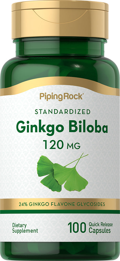 Extracto de Ginkgo Biloba Estandarizado 120 mg 100 Cápsulas de liberación rápida     