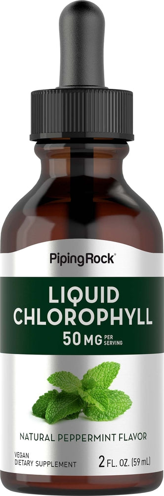 Liquid Chlorophyll (Natural Peppermint), 50 mg (per serving), 2 fl oz (59 mL) Dropper Bottle