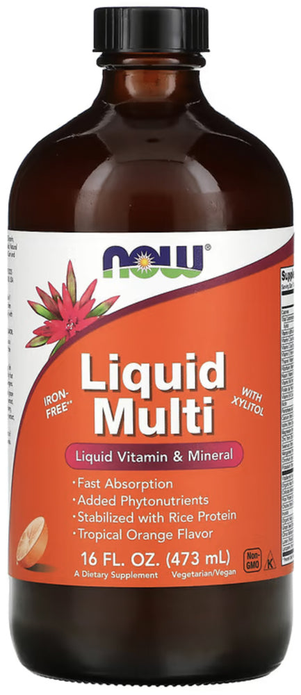 Líquido multivitamínico sin hierro (naranja tropical) 16 fl oz 473 mL Botella/Frasco    