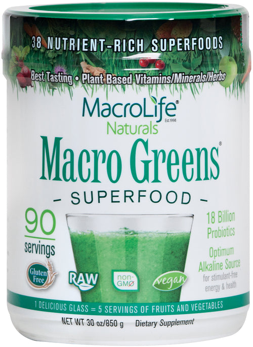 Suplemento en polvo Macro Greens Superfood 30 oz 850 g Botella/Frasco    