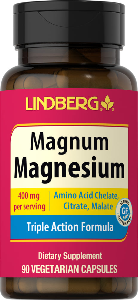 Magnum Magnesium, 400 mg (per serving), 90 Vegetarian Capsules