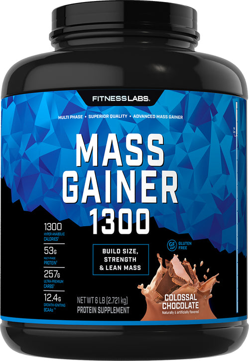 Polvo para aumentar de peso Mass Gainer 1300 (sabor Colossal Chocolate) 6 lb 2.721 Kg Botella/Frasco    