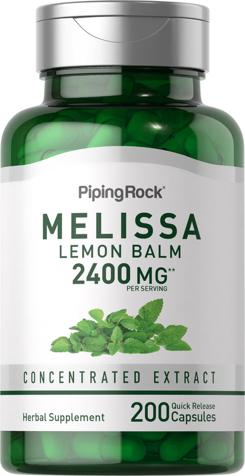 Melissa (Lemon Balm), 2400 mg (per serving), 200 Quick Release Capsules