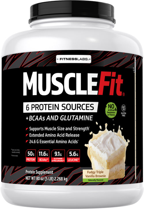 Proteína MuscleFit (vainilla natural) 5 lb 2.268 Kg Botella/Frasco    