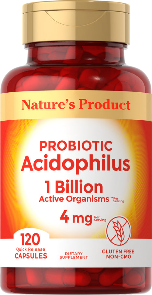 Probiotic Acidophilus 1 Billion Organisms, 4 mg (per serving), 120 Quick Release Capsules