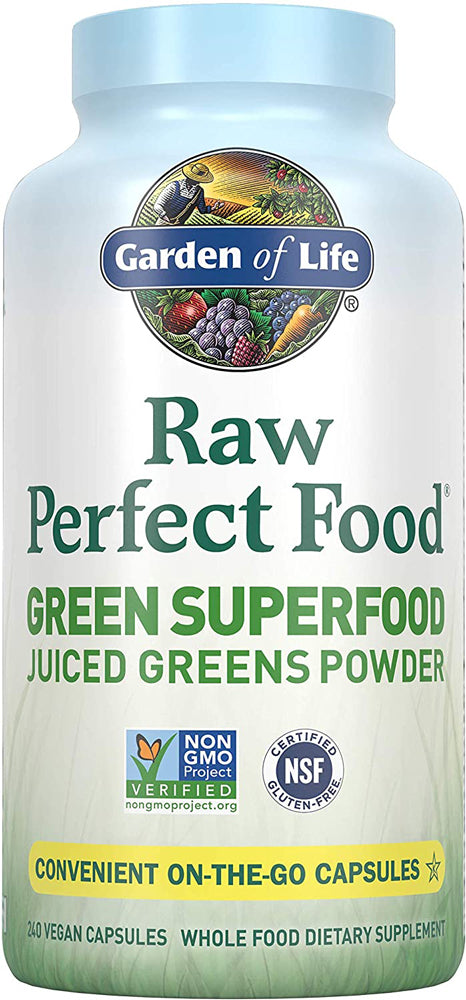 Raw Perfect Food Green Superfood, 240 Capsules