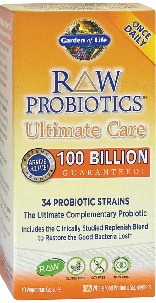 Raw Probiotics Ultimate Care, 100 Billion CFU, 30 Vegetarian Capsules