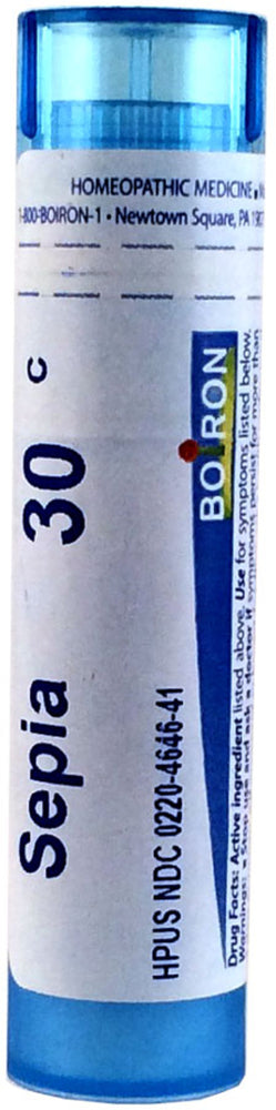 Sepia 30C Homeopathic for Bloating & Lower Back Pain During Menstruation, 80 Pellets