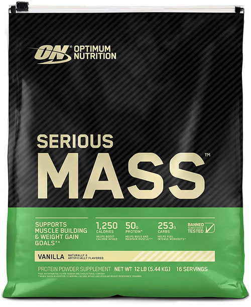 Suplemento en polvo para ganar peso Serious Mass (vainilla) 12 lb Bolsa      