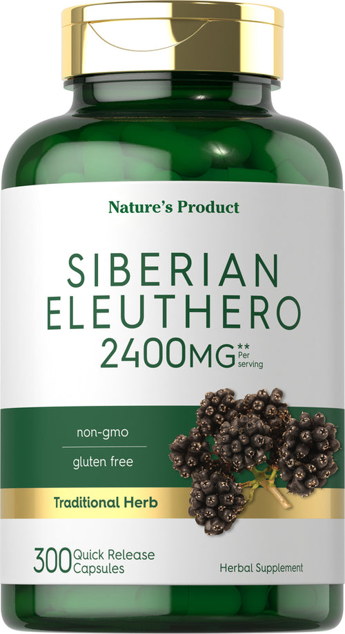 Eleuthero siberiano 2400 mg (por porción) 300 Cápsulas de liberación rápida     