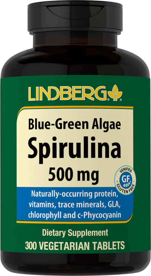 Spirulina (Blue-Green Algae), 500 mg, 300 Vegetarian Tablets