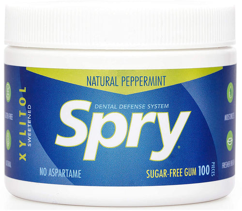 Spry Peppermint Chewing Gum, 100 Pieces