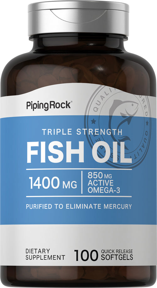 Triple Strength Omega-3 Fish Oil 1400 mg (850 mg Active Omega-3), 100 Quick Release Softgels