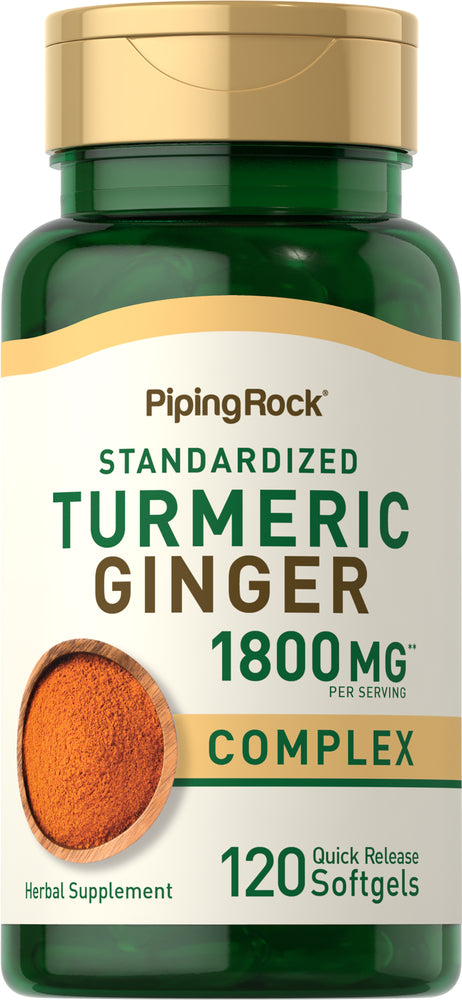 Turmeric Ginger Complex Standardizedd, 1800 mg (per serving), 120 Quick Release Softgels