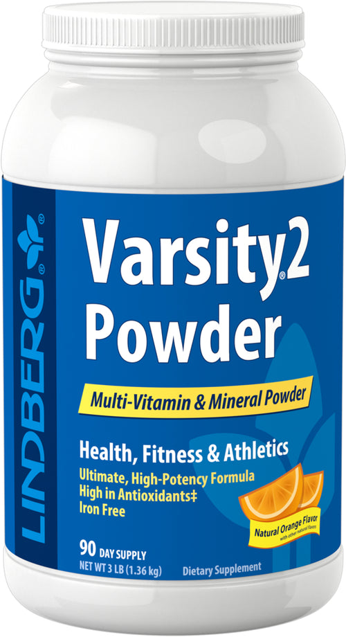 Varsity 2 Powder Multi-Vitamin & Mineral (Natural Orange) 90-day supply, 3 lb (1.36 kg) Bottle