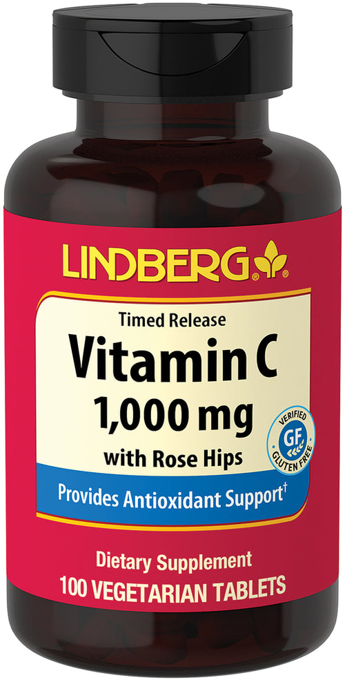 Vitamina C 1000 mg con bioflavonoides y escaramujos de liberación prolongada 100 Tabletas vegetarianas       