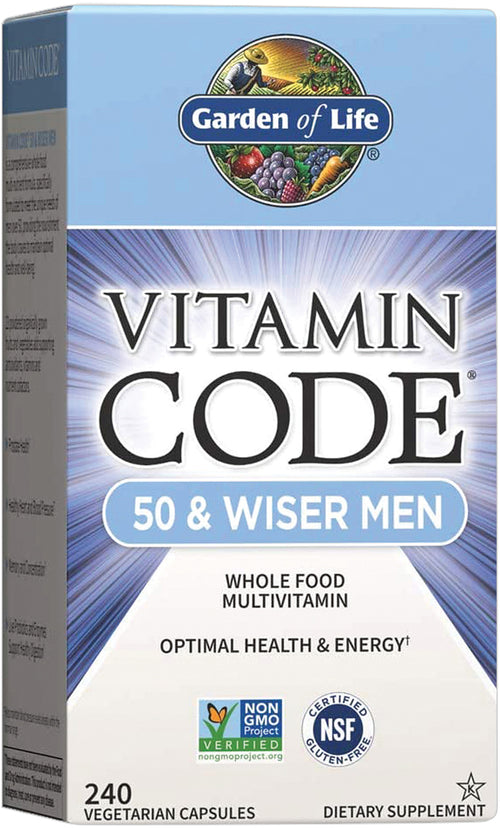 Fórmula multivitaminas Vitamin Code 50 & Wiser Men 240 Cápsulas vegetarianas       