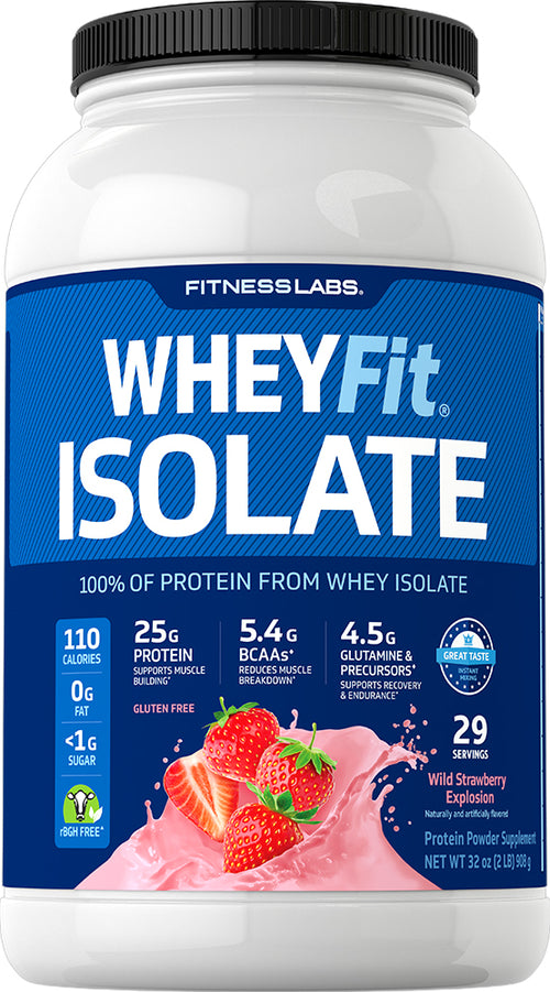 Proteína de suero de leche WheyFit Aislado (Explosión de fresas silvestres)  2 lb 908 g Botella/Frasco    