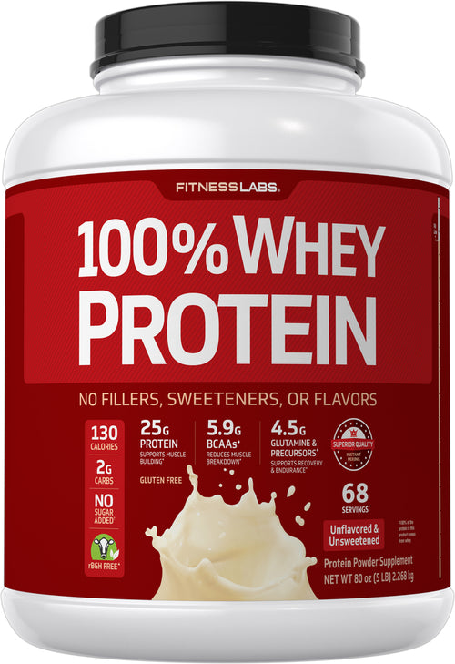 Whey Protein (Unflavored & Unsweetened), 5 lb (2.268 kg) Bottle