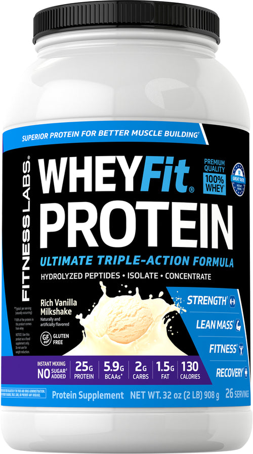 Whey Protein WheyFit (Rich Vanilla Milkshake), 2 lb (908 g) Bottle