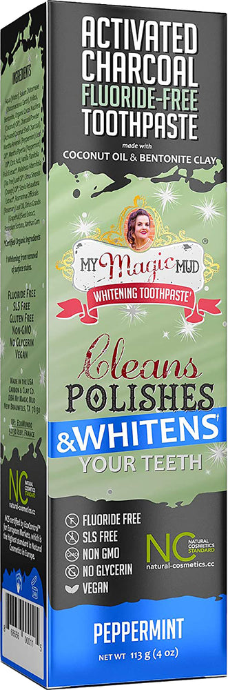 Whitening Toothpaste with Activated Charcoal Peppermint, 4 oz (113 g) Tube