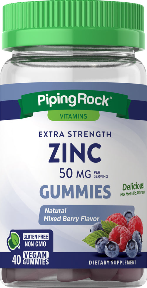 Zinc (Natural Mixed Berry), 50 mg, 40 Vegan Gummies