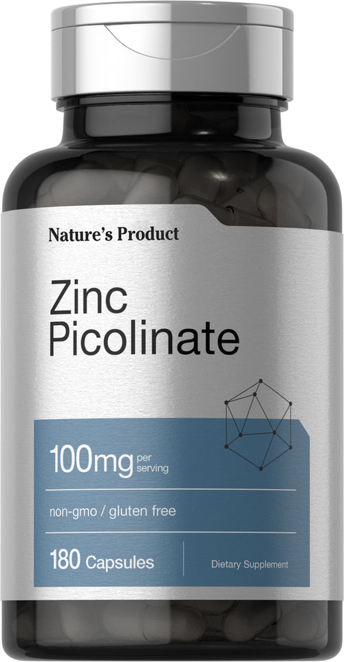 Zinc Picolinate, 100 mg (per serving), 180 Capsules